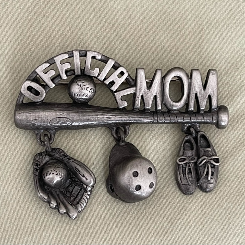 A.J.C. “Official MOM” Baseball Brooch